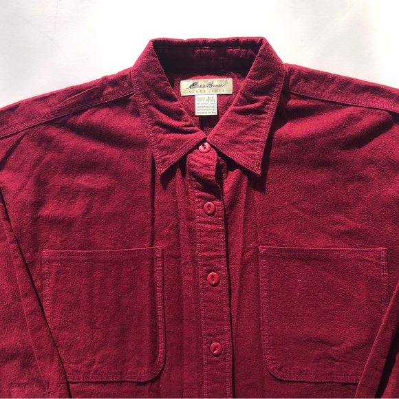 90s Eddie Bauer Oversized Cotton Flannel Shirt Like New Condition Small Vintage - Picture 3 of 4